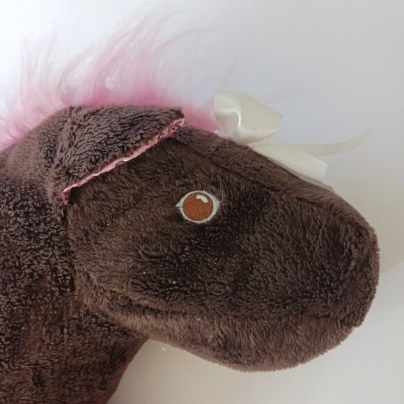 Toby NYC Kids Girls Brown & Pink "Take Me Everywhere" Horse Bag Purse Plush 20" - Picture 6 of 12